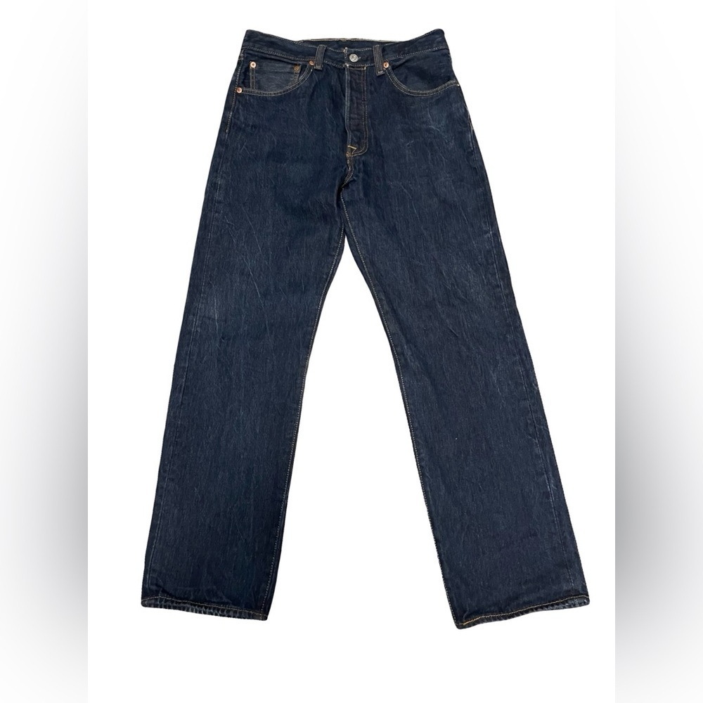 Levi's 501 original riveted button fly Dark Blue Straight Men's Jeans 32x32